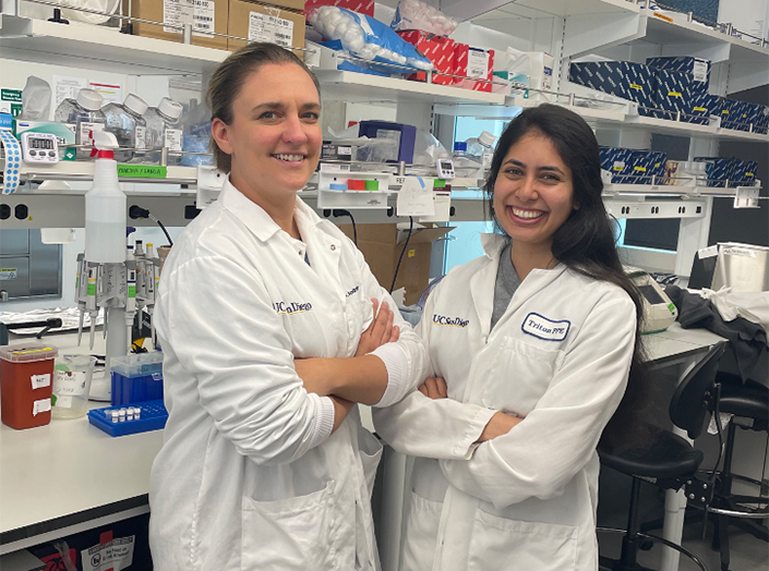 Ifegenia technology study first author Andrea Smidler (left) and co-first author Reema Apte.