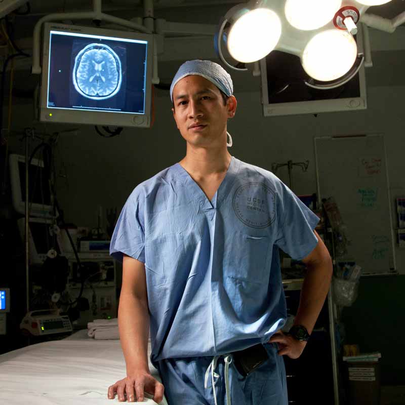Edward Chang in scrubs in the operating theater