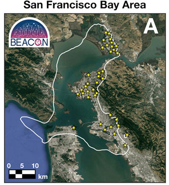 Bay Area BEACON sensor map