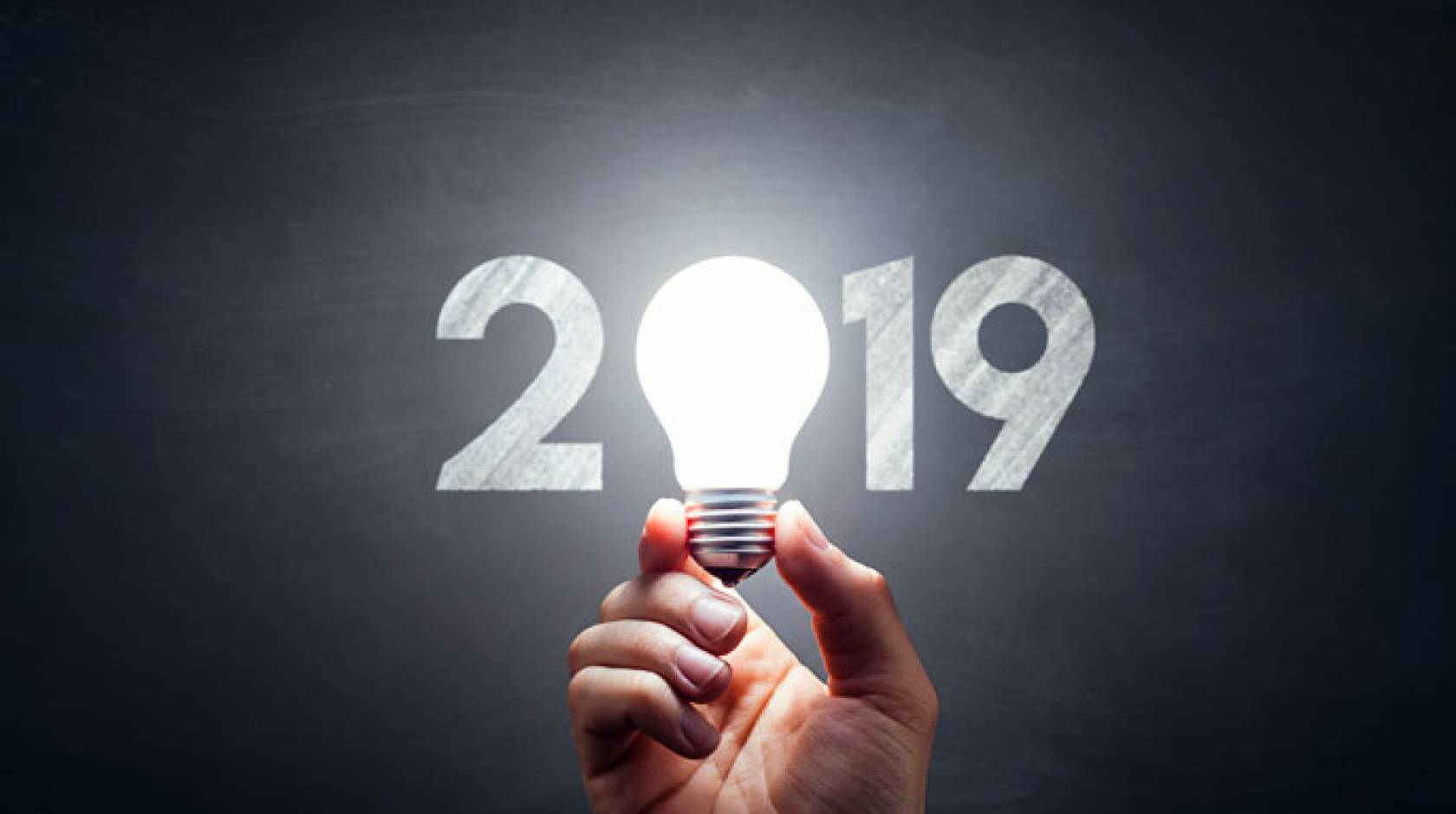 2019 graphic with someone holding a lightbulb