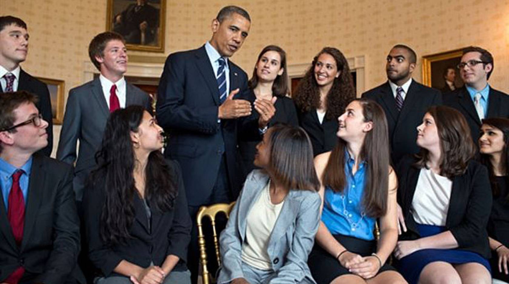 President Obama and students