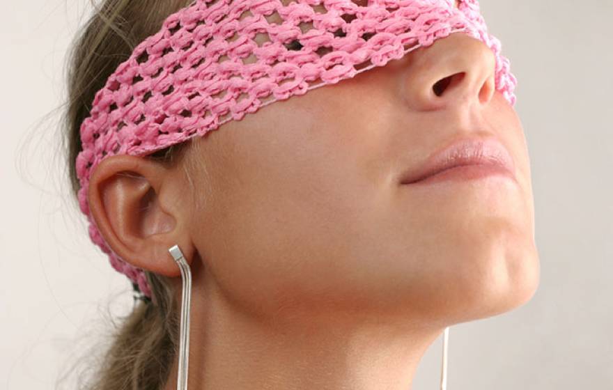 blindfolded woman
