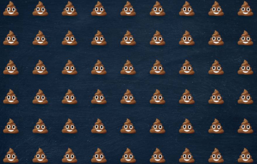 A pattern of poop emojis wiggling back and forth