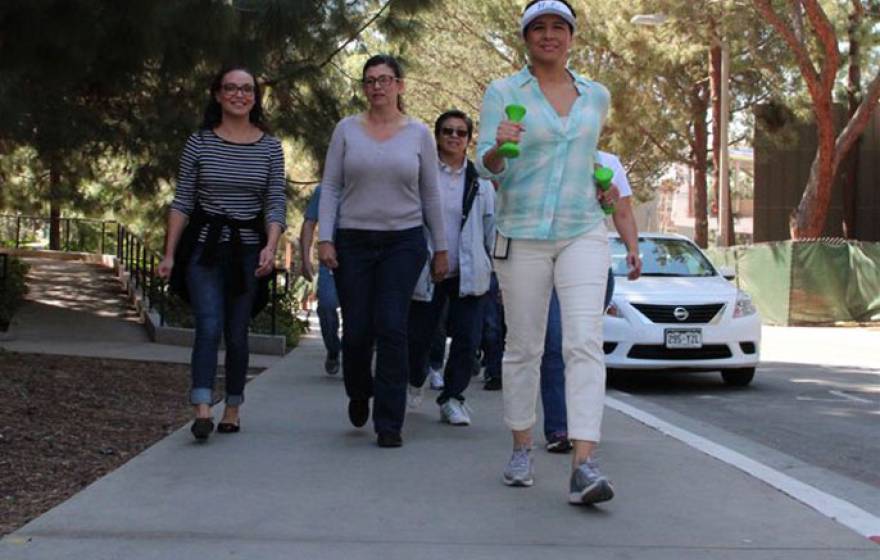 Luz Torres-Gonzalez, in front, is one of more than a dozen UCLA staff, students and faculty who will be recognized by the UCLA Healthy Campus Initiative at its inaugural symposium for their contributions to campus health and wellness.