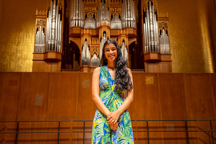 Anjika Pai at Hertz Concert Hall on the UC Berkeley campus