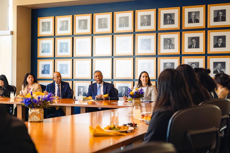 President Drake at a roundtable conversation at UC Riverside