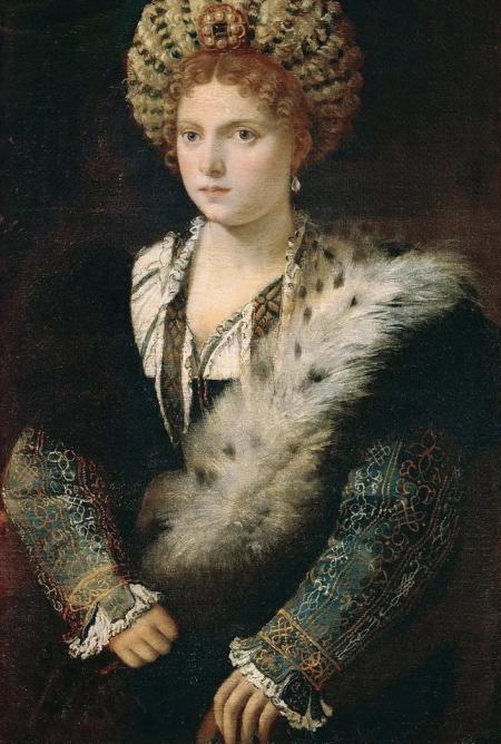 Painting of Isabella d’Este in furs
