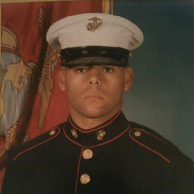 A man in a Marine uniform