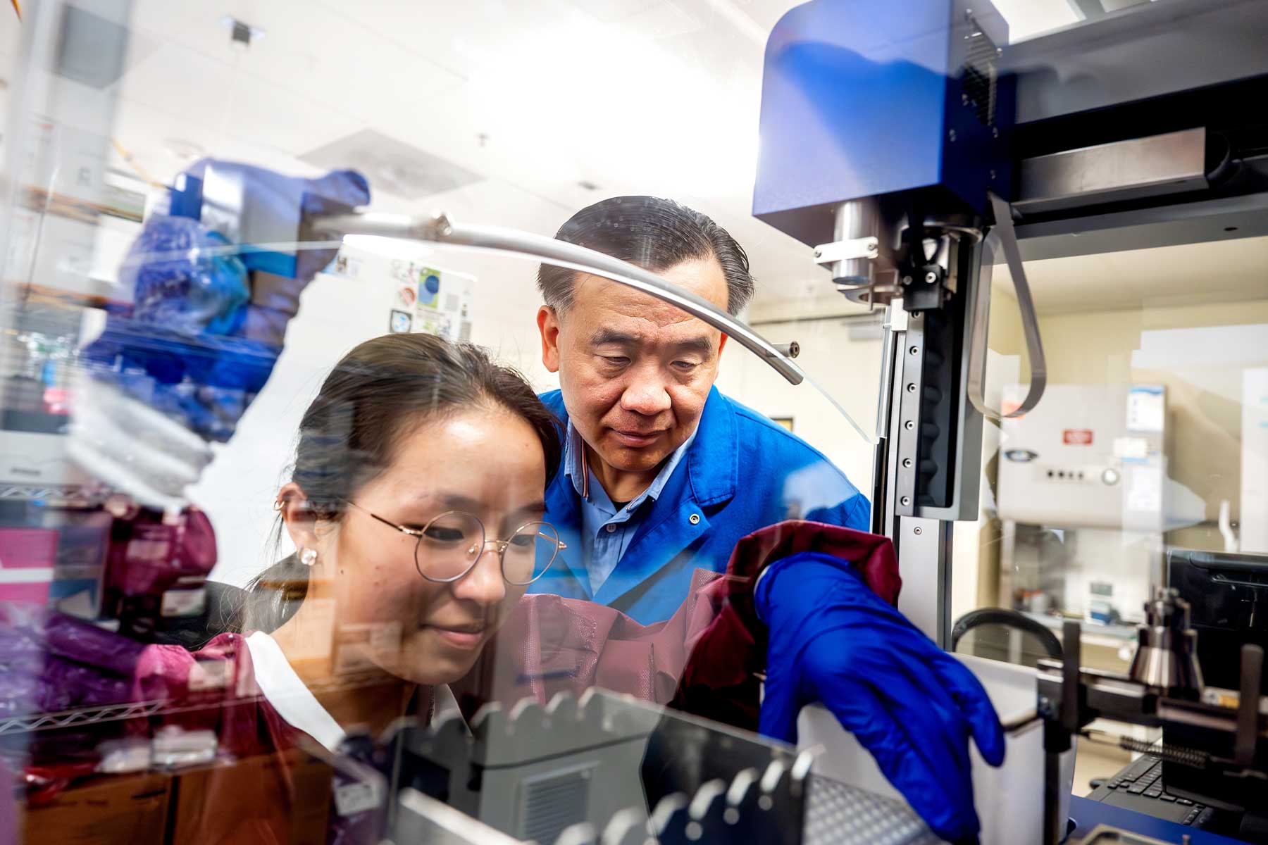 Two researchers in a lab