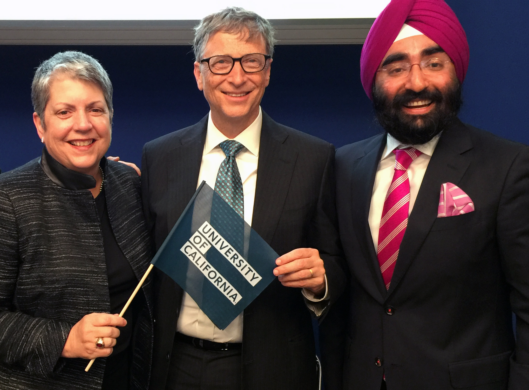 Janet Napolitano, Bill Gates and Jagdeep Singh  Bachher