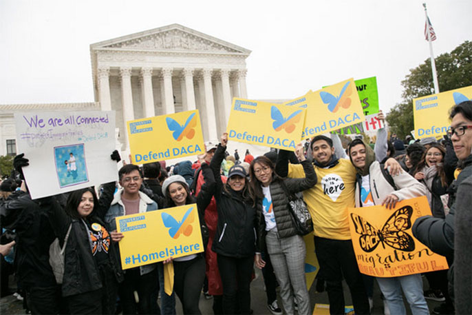 Demonstrators outside of SCOTUS