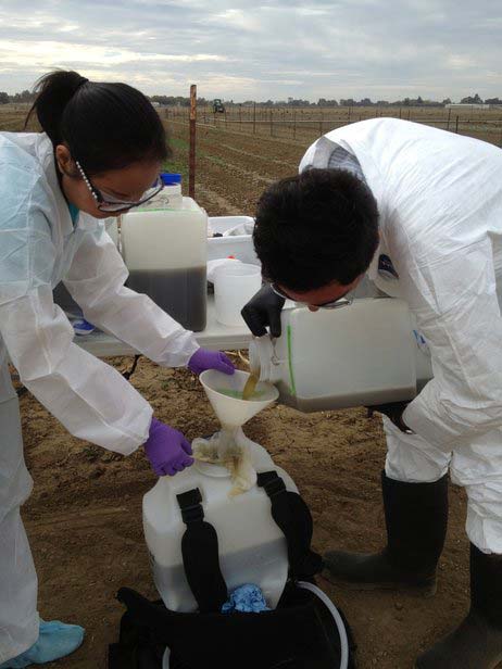 loading E. coli slurry