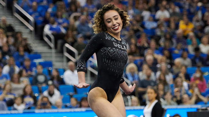 Katelyn Ohashi doing a floor routine