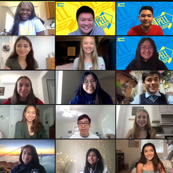 A group of student advocates on Zoom