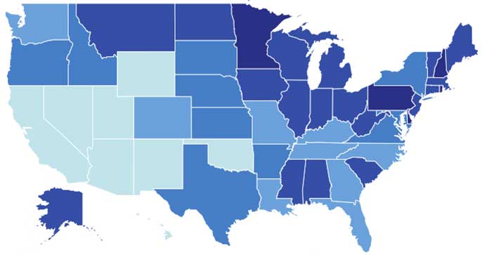 student debt map U.S.