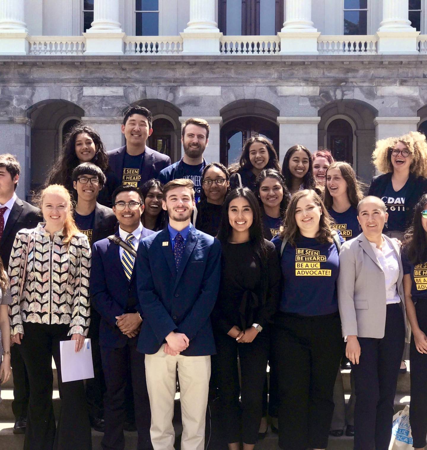 Group of students at the California state capitol 