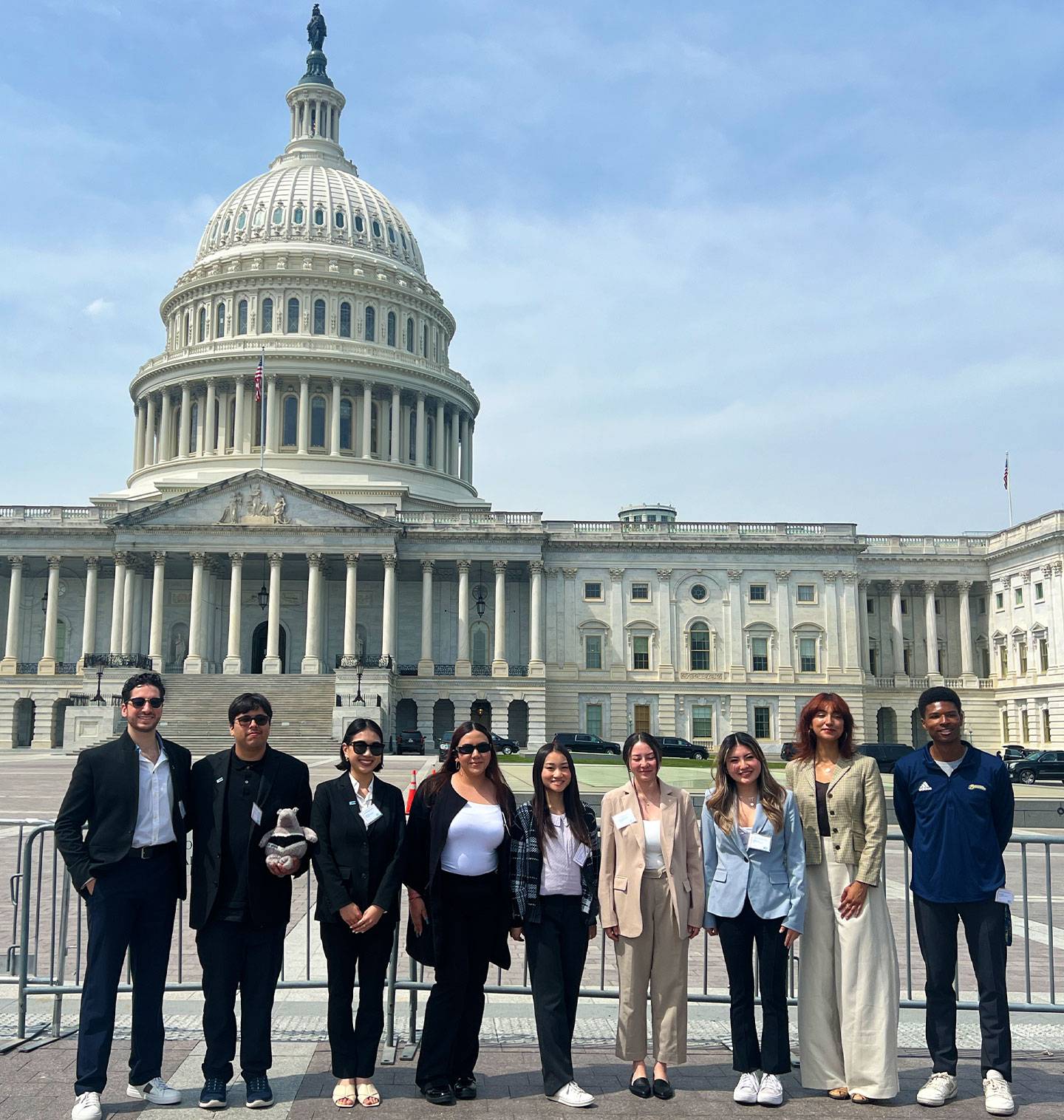 Group of students in front of the capitol building in Washington D.C. 