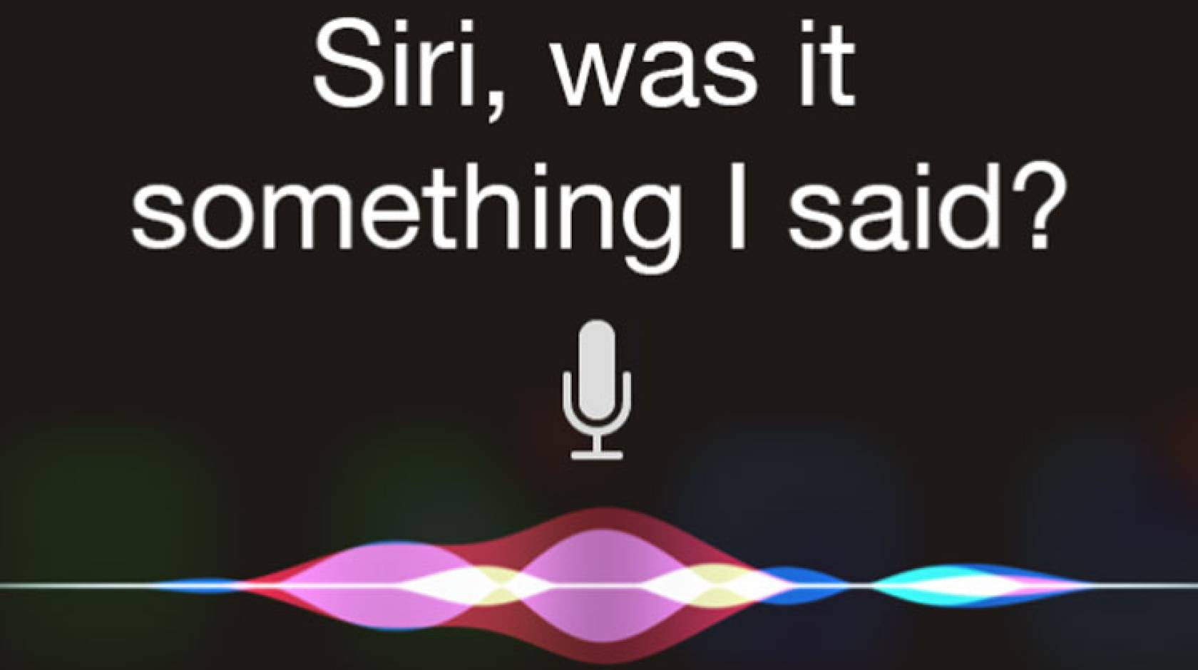 Image of the iPhone microphone screen for talking to Siri, Apple's personal digital assistant. I