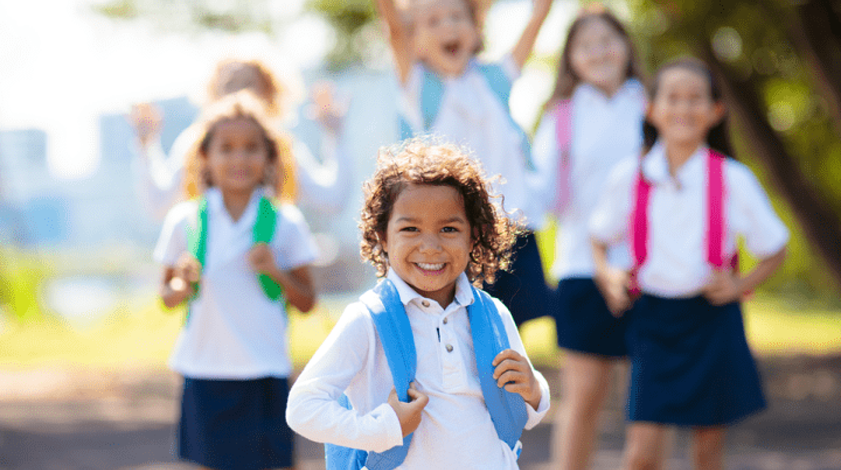 happy children in school