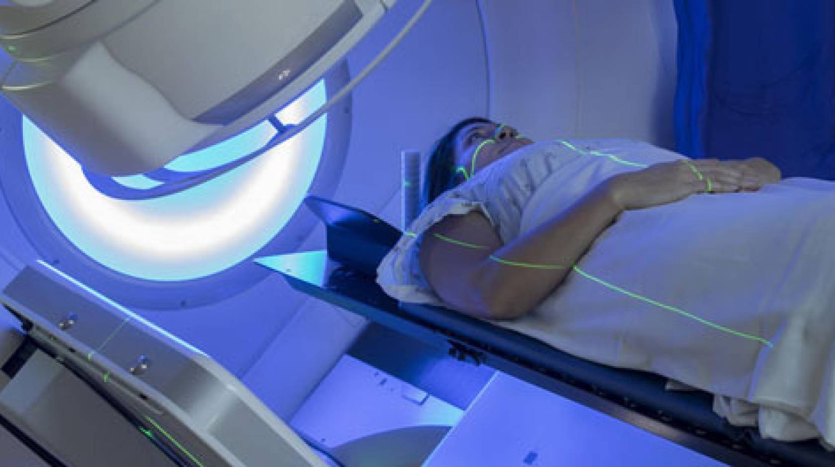 Woman about to get a scan