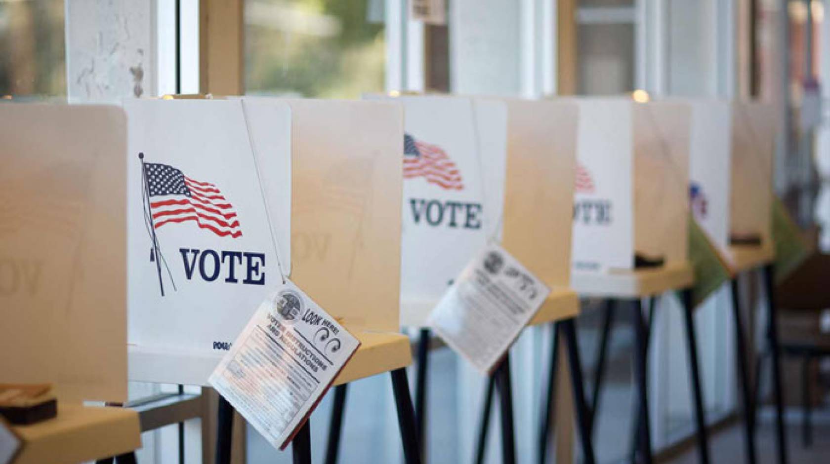 Row of voting booths