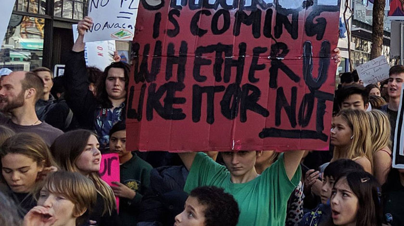 Young people protesting climate change