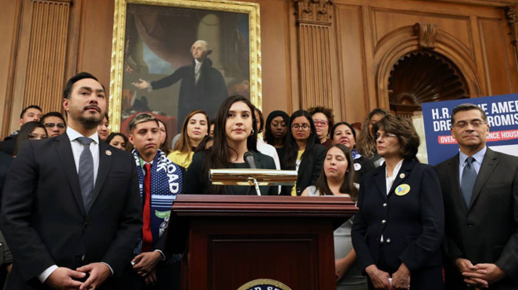 Dellara Gorjian with elected officials at the Capitol