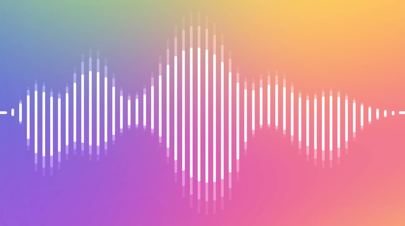 A rainbow-hued visualization of an audio wave