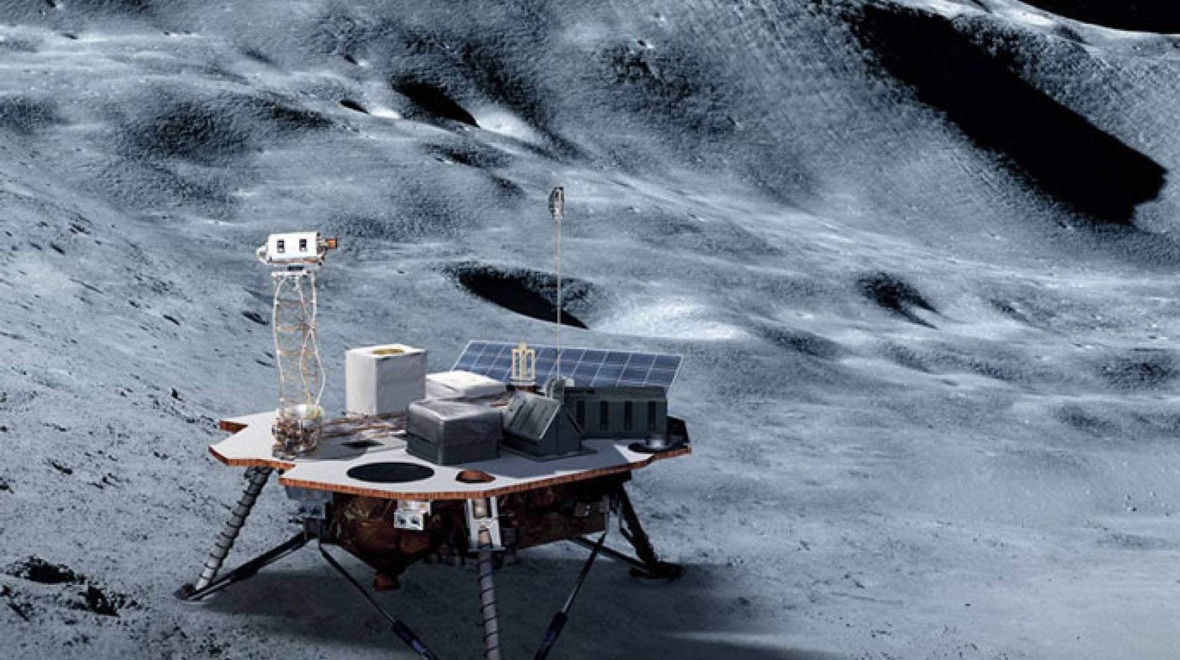 Moonlander on the moon