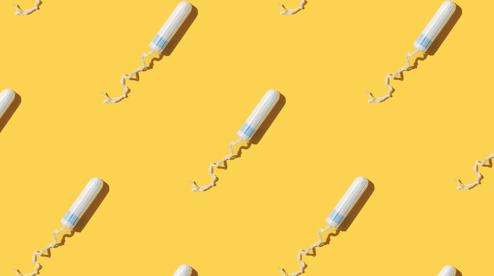 Tampons on a yellow background