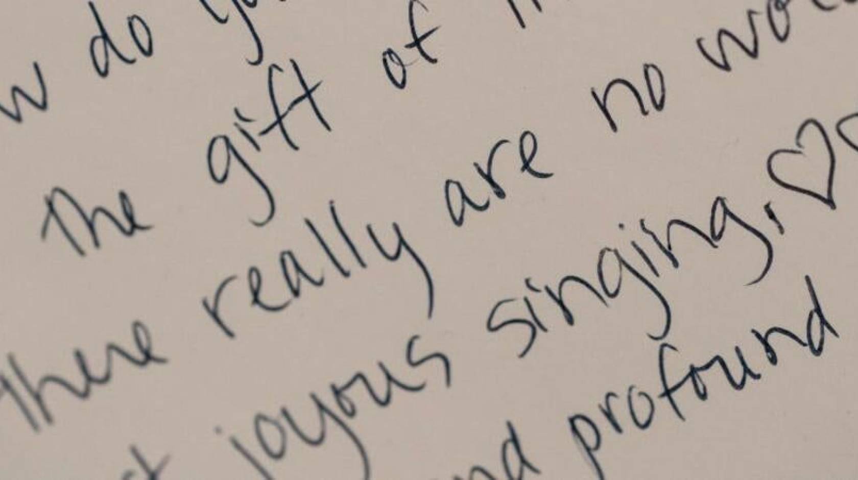 Close up of a nice handwritten letter