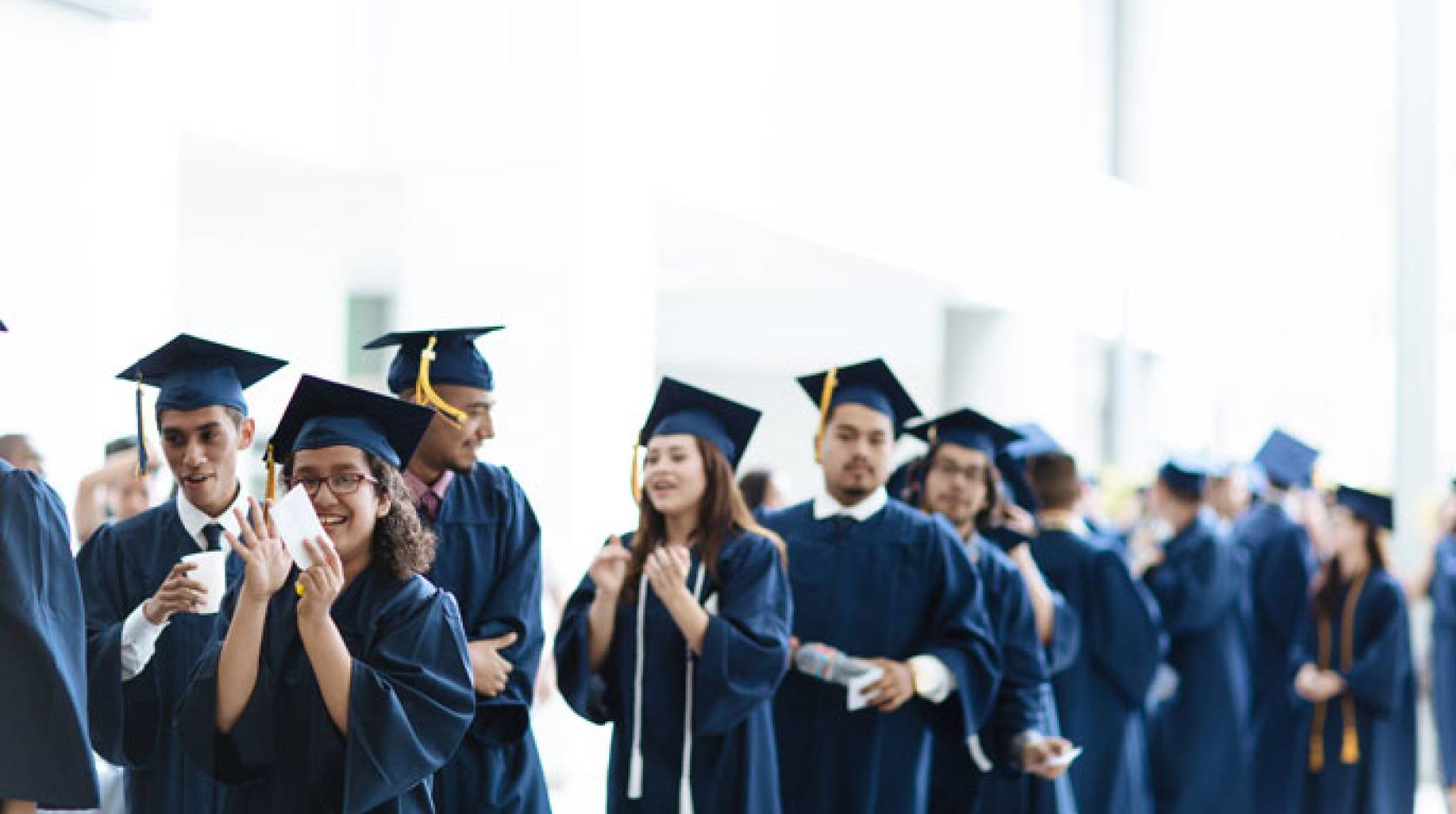 Graduates-to-be line up at the UCLA community school