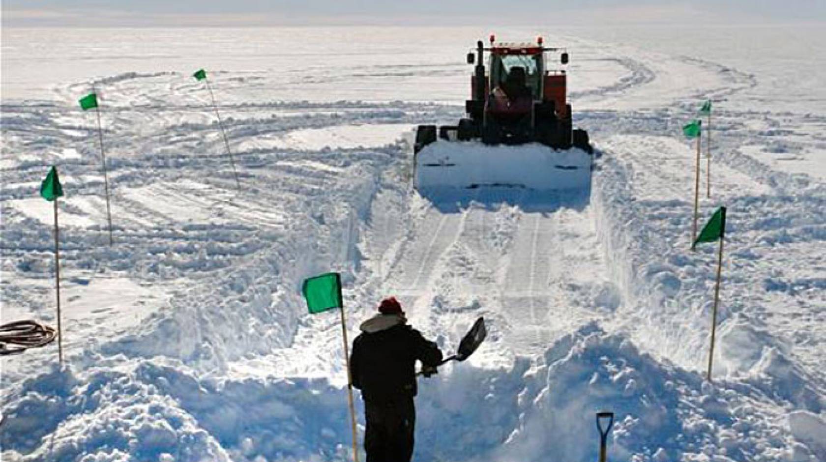 moving snow at WISSARD drill site