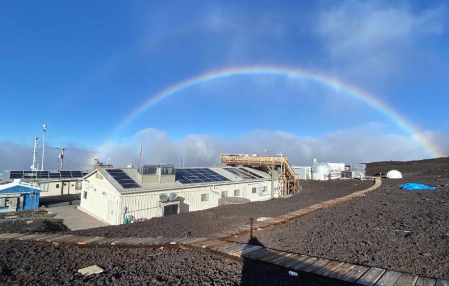 Rainbow frames NOAA’s Mauna Loa Observatory.