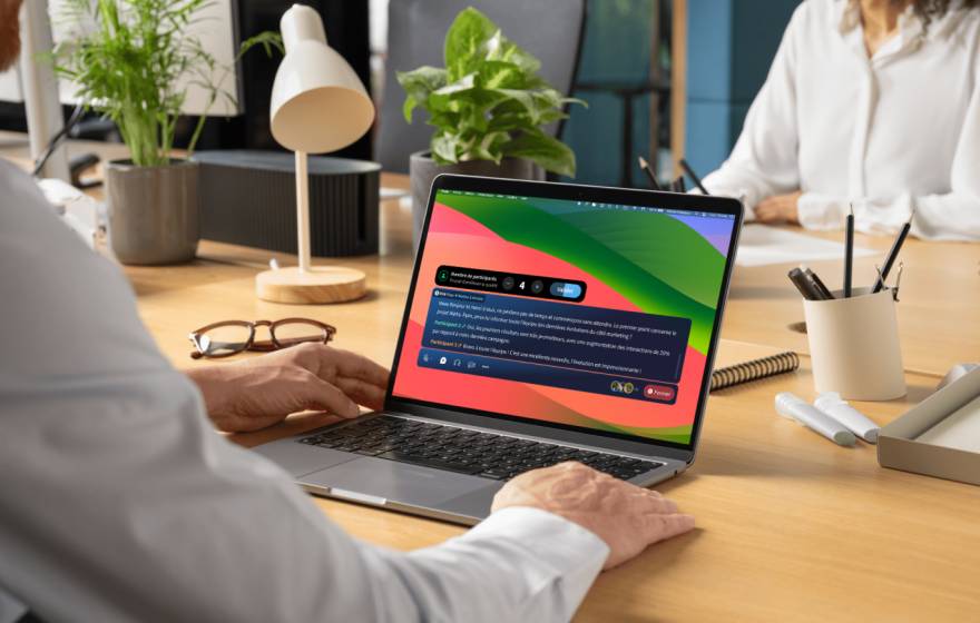 A laptop showing the Ava interface