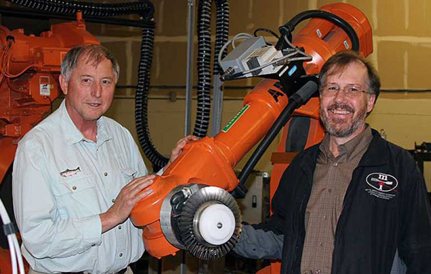 Lloyd Hackel, Brent Dane and peening robot