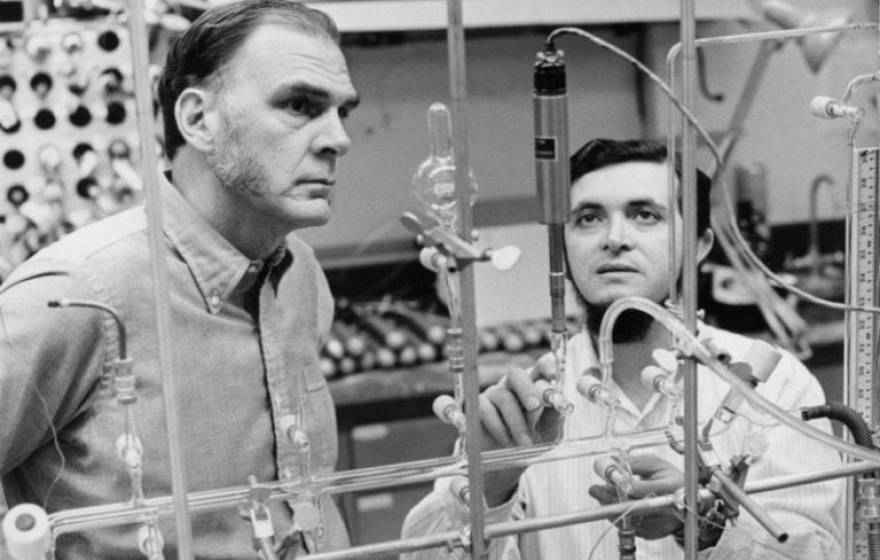 F. Sherwood Rowland and Mario Molina in their lab at UC Irvine in the early 1970s,