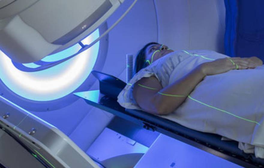 Woman about to get a scan