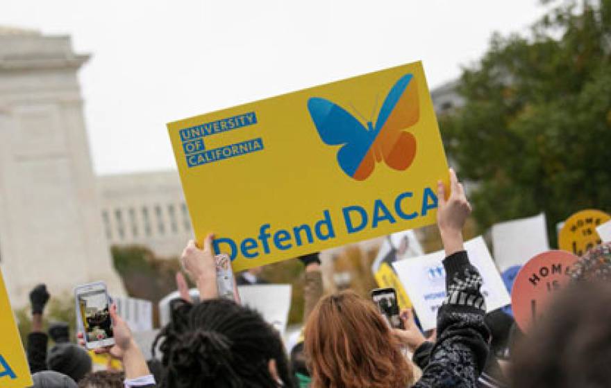 DACA supporters rally outside the Supreme Court on Nov. 12, 2019
