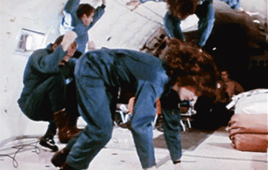 Sally Ride somersault in space