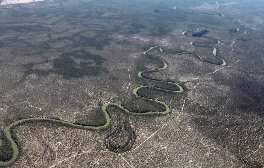 The Murray River in Australia as seen from the air