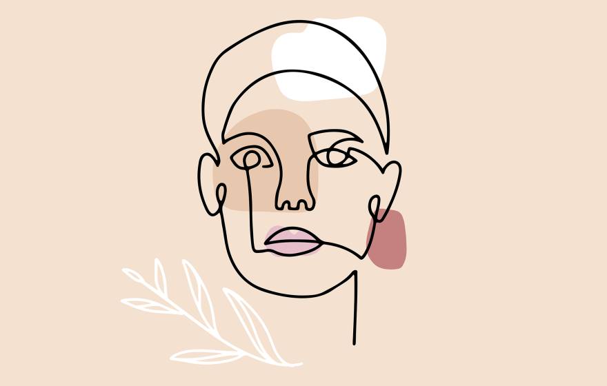 Psychopathy definition A line drawing of a woman's head on a warm beige background