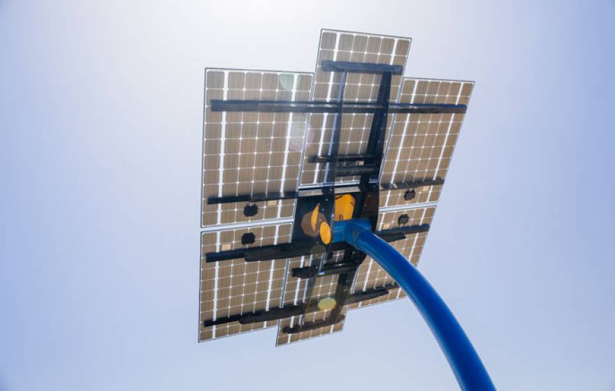 A solar panel on the UC San Diego campus