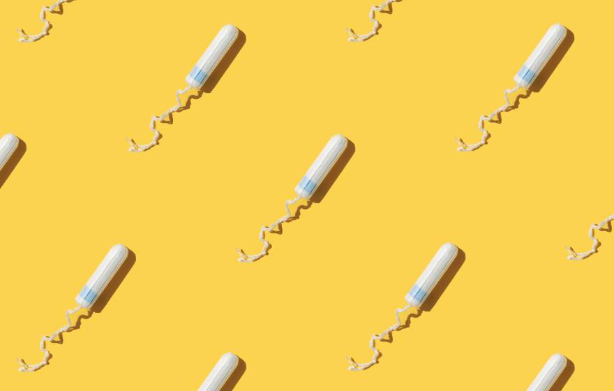 Tampons on a yellow background