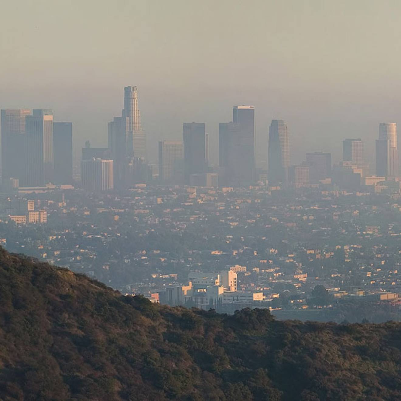 Heavy smog over Los Angeles, as seen from the mountains outside the city.
